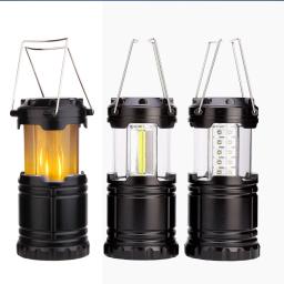 USB recarregável LED camping lâmpada, luz tenda ao ar livre, Cob dobrável, lanterna - Image 2