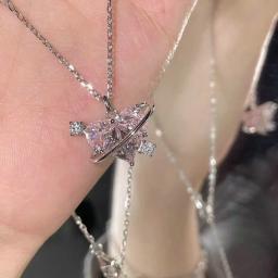 Colar zircão planeta para mulheres, corrente de clavícula estética, presente dia dos namorados, jóias de festa, amuleto fashion - Image 3