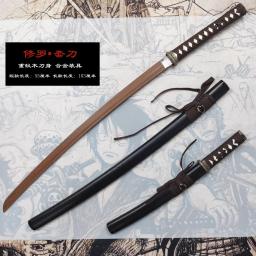 Conjunto de 2 espadas de treinamento samurai japonês katana e wakizashi, lâmina de madeira jacarandá/wengué, madeira dura sólida laccada saya, não afiada - Image 6