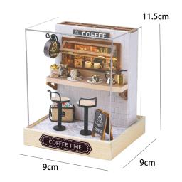 DIY Mini Doll House Kit com Móveis, 3D Puzzle Assembly, Brinquedos Modelo de Construção, Coffee Shop, Decoração do Quarto, Casa - Image 6