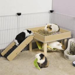 Plataforma escalada natural para porquinhos-da-índia, leve e confortável, brinquedo castelo para animais - Image 5