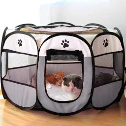 Portátil dobrável Pet Tent, cerca octogonal, abrigo para cachorros, fácil de usar, fácil operação ao ar livre, grandes gaiolas, cercas de gato, canil - Image 2