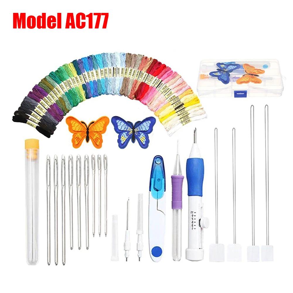Caneta de bordado mágica, kit de agulhas de perfuração, faça você mesmo, tricô, costura, artesanato, ponto cruz, linhas de bordado, ferramenta de costura, acessório de costura - Image 1