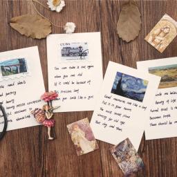 100pcs Vintage Loja Cartão Material Retro Cartões Kraft para Deco Papelaria LOMO Cartões Papelaria Notepad Sticky Notes - Image 5