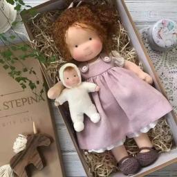 Bonito algodão macio brinquedos de pelúcia waldorf artesanal recheado embalagem bonecas melhor boneca de pelúcia fabricchanging caixa crianças presentes aniversário - Image 5