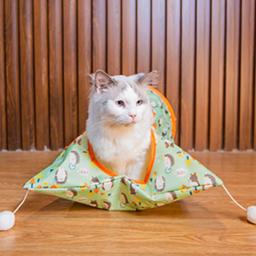 Novo gato túnel saco chocalho papel pet gatinho túnel pequenos animais de estimação broca balde dobrável interativo brinquedos do gato com bola pelúcia - Image 2