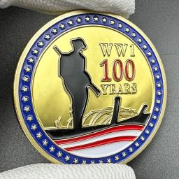 1 Guerra Mundial Moedas de ouro Colecionáveis, Primeira Guerra Mundial, Dia Memorial, 1920-2018, Lembrança do 100 ° Aniversário, Insígnia de Medalha, Primeira Guerra Mundial - Image 1