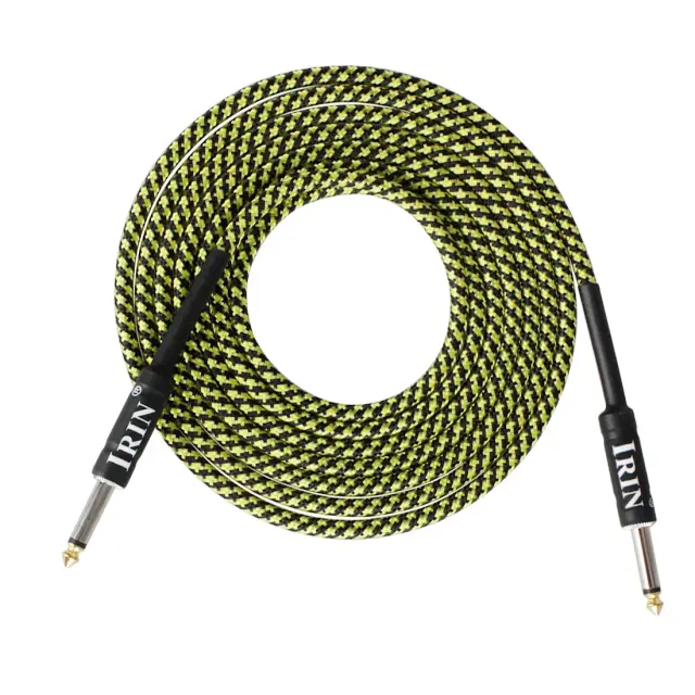 Cabo de Áudio IRIN-Nickel de 3m para Guitarra Elétrica e Baixo - Acessório Colorido para Amplificadores