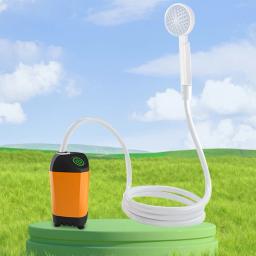 Bomba de chuveiro elétrica portátil Chuveiro de acampamento ao ar livre com display digital Bomba impermeável IPX7 para caminhadas e viagens, 4800mAh - Image 2