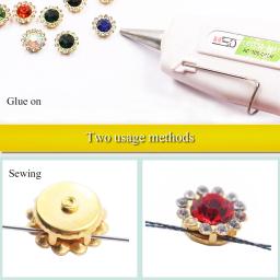 Flor costurar em strass para decoração de roupas, cristais brilhantes aparar, pedras de vidro, miçangas, botão artesanato, costura, 100pcs - Image 4
