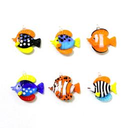 6 pçs nova bolha de vidro flutuante peixe mini estatuetas pingente aquário tanque de peixes decoração bonito animais do mar pequena estátua artesanato ornamentos - Image 5