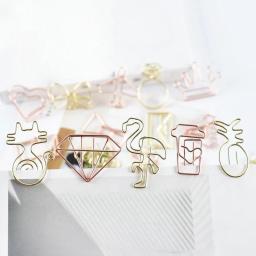 Clipe de papel metal para scrapbook, conjunto de 10 peças, com vários desenhos animados, coração, estilo animal, livro, planejador, página, marcador, fichário - Image 4
