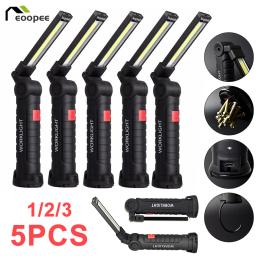 Luz de trabalho multifuncional dobrável, luz de acampamento portátil, lanterna recarregável USB com bateria embutida, lâmpada magnética - Image 1