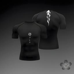 Camisa de compressão dos homens, camisa apertada esportes, apertado, atlético, treino, musculação, quick dry, verão - Image 2