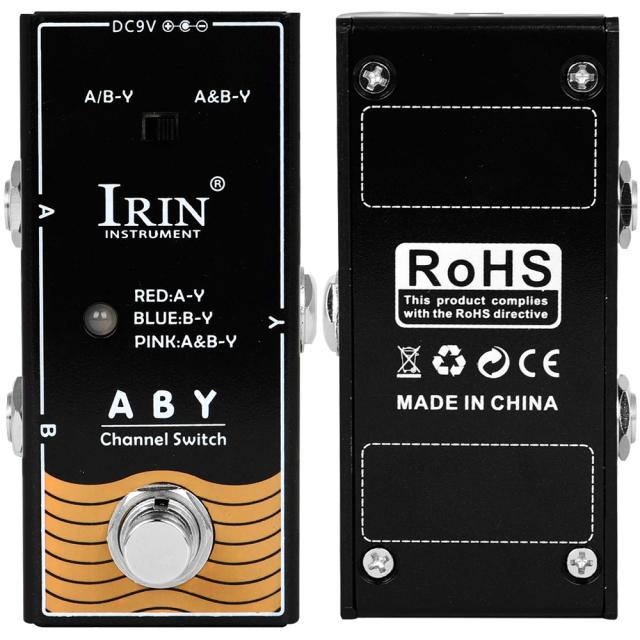 Pedal de Efeito para Guitarra Elétrica IRIN RF-17 - ABY com Switching de Canal, True Bypass e Acessórios para Amplificadores