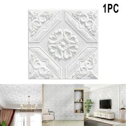 1 e 10 * papel de parede 3d adesivos de parede auto-adesivo painel de espuma decoração de casa fácil de remover para sala de estar quarto teto tv arte de parede - Image 4