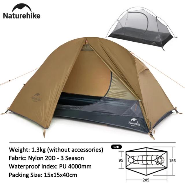 Barraca Ultraleve Naturehike para Ciclismo: À Prova d'Água, 4 Estações, Camada Dupla e Ideal para Pesca e Acampamento Solo