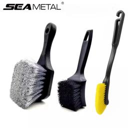 Seametal escova de limpeza de aro de roda de pneu de carro detalhando escovas ferramenta de lavagem universal acessórios de limpeza de pneus de roda - Image 1