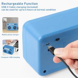 Caline Scuru recarregável amplificador de guitarra Bluetooth, Mini Amplificador, Combo para Desktop Practice, Dual Channel, fone de ouvido, 5W - Image 4