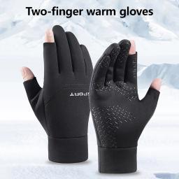 Luvas impermeáveis de esportes para homens e mulheres, tela sensível ao toque, manter quente, antiderrapante, pesca, ciclismo, esqui, inverno, 1 par - Image 1