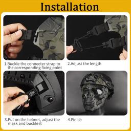 Combinação rápida de capacete e máscara Airsoft, Capacete ajustável para jogos ao ar livre, para o jogo Cs, Paintball Game, Party e CQB Skirmishes - Image 6
