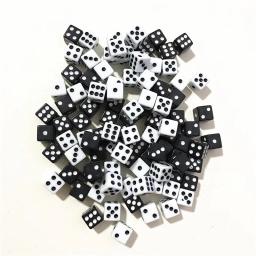 50 peça 10mm acrílico ponto quadrado dados quebra-cabeça jogo 6 lados dados diy jogo acessório decider festas de aniversário preto/branco cubo - Image 4