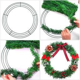 Anel de Coroa Redonda, Porta-Flores, Artesanato Floral, Guirlanda de Natal, Cremalheira de Arame, Decoração para Festa de Casamento, DIY, 20 cm, 25 cm, 30 cm, 35 cm, 40cm - Image 6