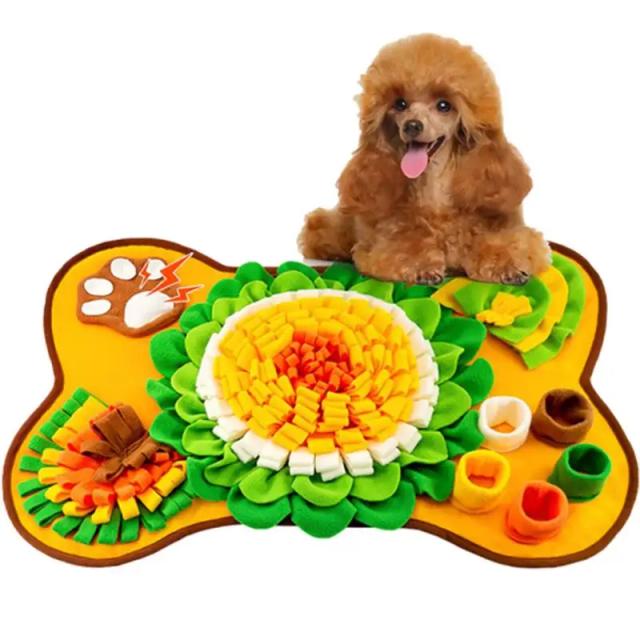 Tapete Snuffle Interativo para Cães e Gatos - Estímulo Mental e Alimentação Lenta, 25x17 cm