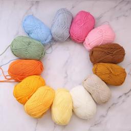 Fio de algodão macio e quente, fios de crochê, tricô, artesanato DIY, suéter, chapéu, bebê, tricô manual, atacado, 50g por conjunto - Image 6
