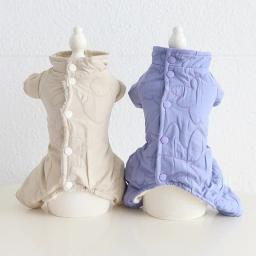 Macacão de estimação de quatro patas com algodão quente, cardigã outono e inverno, roupas para cães, macacão para animais, 1 pc, 2023 - Image 1
