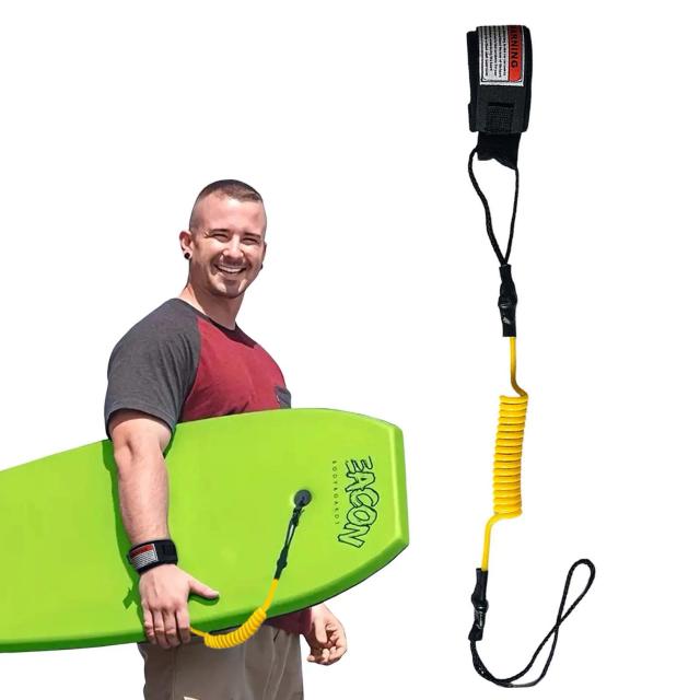 Leash de Segurança Ideal para Stand Up Paddle Boards e Bodyboard com Gancho e Corda de Mão Enrolada
