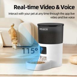 ROJECO Alimentador Automático De Gato Com Câmera De Vídeo Cat Food Dispenser Pet Smart Voice Recorder Controle Remoto Alimentador Automático Para Cat Dog - Image 2