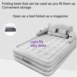 Único colchão inflável dobrável, Cama preguiçosa ao ar livre, Cama home - Image 1