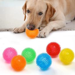 Brinquedo bola do cão Pet Mordida Resistência Squeaky Cuidados dentários Limpeza dos dentes Soando Bola Dog Thorn Interativo Burr Bolas Suprimentos - Image 2