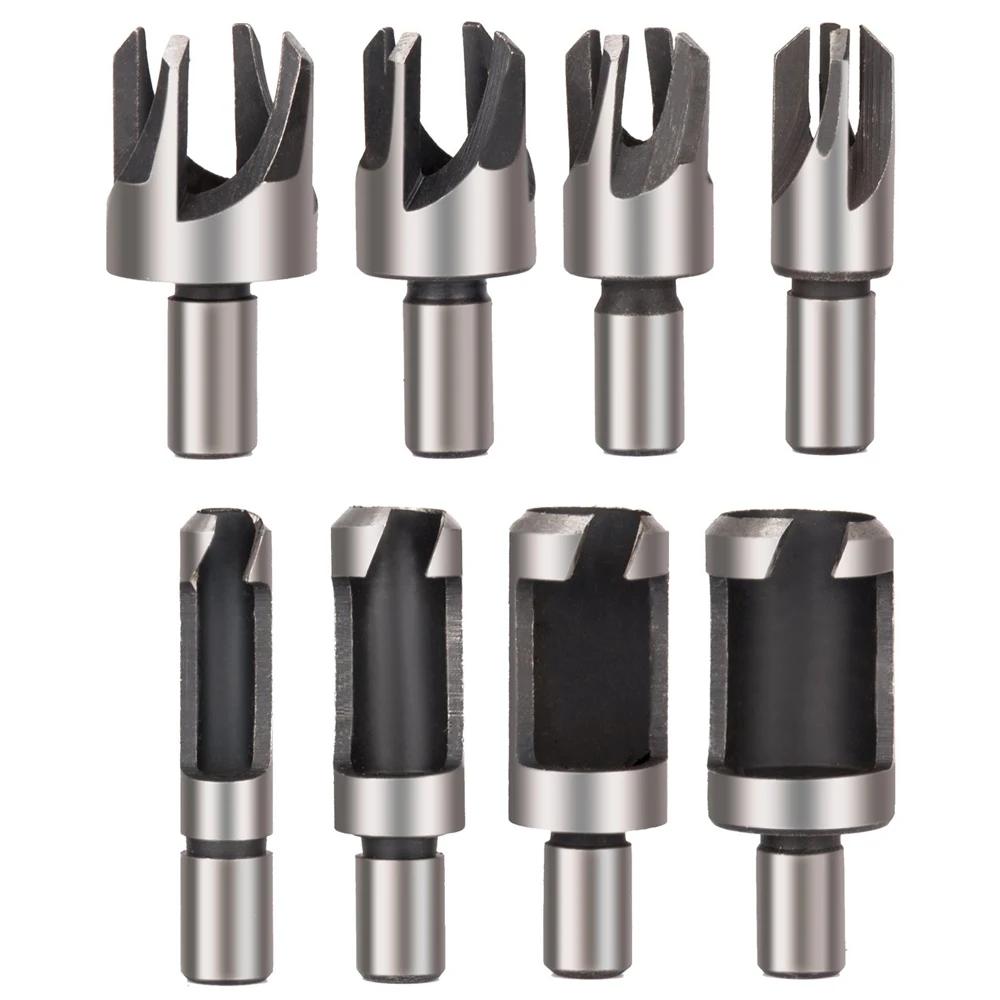 Madeira passador brocas, cortador de furo, haste redonda, garra cônico broca, Buraco Saw para madeira, 4 flauta, 8pcs - Image 1