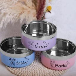 Alimentador personalizado de aço inoxidável, tigela de comida para cães, nome personalizado, tigela de água para cães, alimentação e rega - Image 4