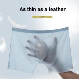 10 pçs/lote verão masculino boxers de seda gelo cuecas sem costura lingerie cuecas shorts ultra-fino respirável calcinha sexy - Image 2