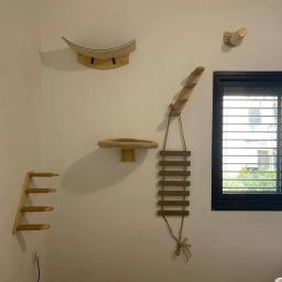 Conjunto De Escalada De Gato De Parede, Torre De Árvore, Cama Pendurada, Arranhador De Sisal, Escada De Escalada, Mobiliário De Atividade De Gato - Image 2