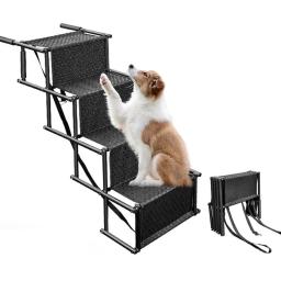 Escada antiderrapante para animais de estimação, escada dobrável para cães para entrar e sair do carro, rampa de escada para animais de estimação ao ar livre, cães grandes e gatos - Image 1