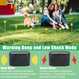 Impermeável eletrônico Pet Sistema Cerca, som de contenção Chocado Collar, Dog Training Collar elétrica, Pet Acessórios - Image 3
