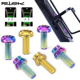 Risco m5x12mm bicicleta garrafa de água gaiola parafusos fixação liga titânio mtb estrada garrafa titular parafusos bomba ar parafusos fixos - Image 1