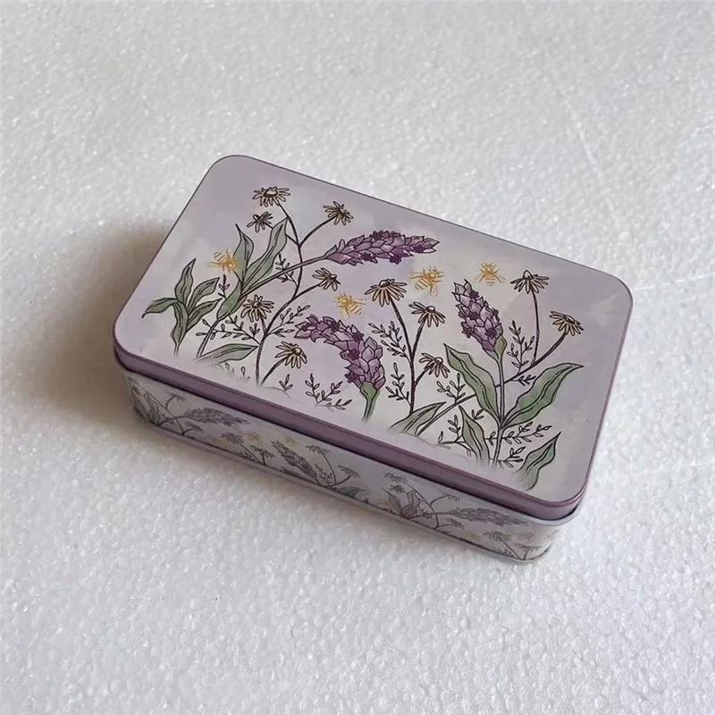 Caixa De Armazenamento De Metal De Lata Pequena Com Tampa, Recipiente De Perfume, Organizador De Jóias, Presentes De Casamento, Caso De Doces, Design Floral, 1 Pc - Image 1