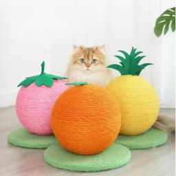 Gato Coçando Bola Brinquedo, abacaxi e laranja, Escalada Quadro, Moer Patas, Gatinho Scratcher, Pet Móveis Suprimentos - Image 2