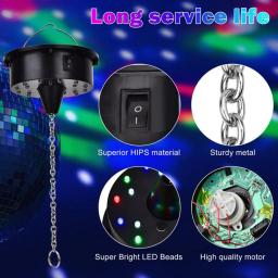 Luzes giratórias de motor de bola de discoteca de melhor qualidade com controle remoto, 18 LEDs para rotador de bola de espelho de 12 16 20 24 polegadas (bola não incluída) - Image 3