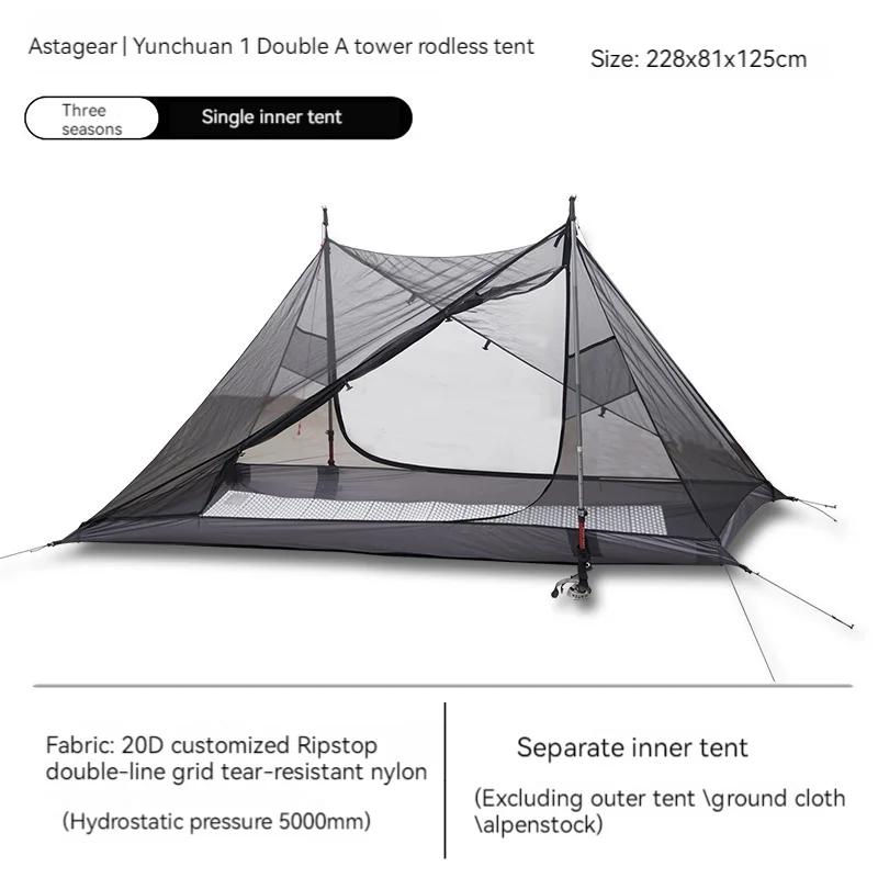 ASTA GEAR Yun Chuan dupla face revestido de silício Camping e caminhadas tenda ao ar livre, o dobro de uma pirâmide, 15D Nylon, Rodless - Image 1