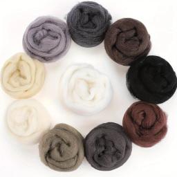 Fios De Lã De Fibra De Natureza Para Feltragem, Agulha Roving, Mão Girando, Suprimentos De Fios, Materiais De Artesanato DIY, 0,35 oz por Pacote - Image 2