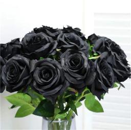 Artificial Rose Bouquet para Home Decor, arranjos florais realistas para casamentos, aniversários e mais, 12PCs - Image 3