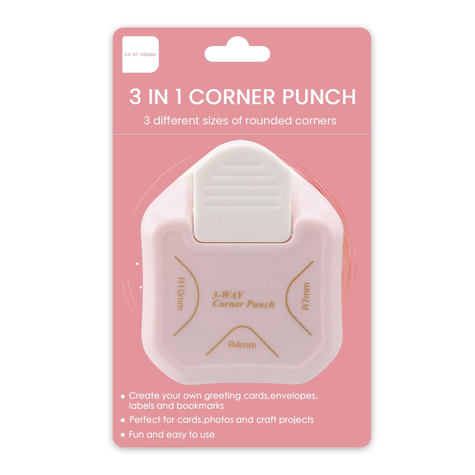 3-Way Corner Rounder Punch, 3 em 1 Cortador de Canto para Card Making, Laminado, Cardstock, Scrapbooking, 4mm, 7mm, 10mm - Image 1