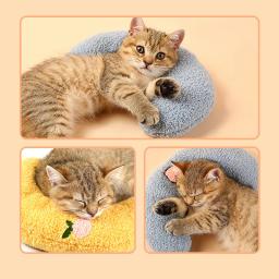 Almofada Macia e Grossa Resistente à Mordida para Animais de Estimação, Tapete de Dormir, Guarda Pescoço, Em Forma de U, Quente, Conforto, Pequeno, Gatos, Cães, Inverno - Image 3