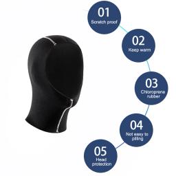 3/5mm unissex touca de natação neoprene mergulho capuz com ombro equipamento de mergulho chapéu boné inverno nadar quente wetsuit - Image 6